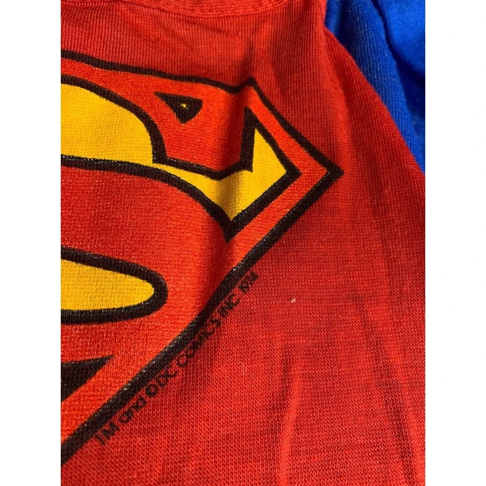 Vintage 1974 DC Comics Superman Set Size 3T Cape Long Sleeve Shirt Pants Costume
